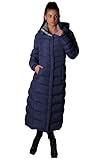 ELORA 47' Women's Plus Size Winter Coat Heavyweight Full Length Fleece Lined Maxi Puffer Vegan Down Long Coat,Navy,3X