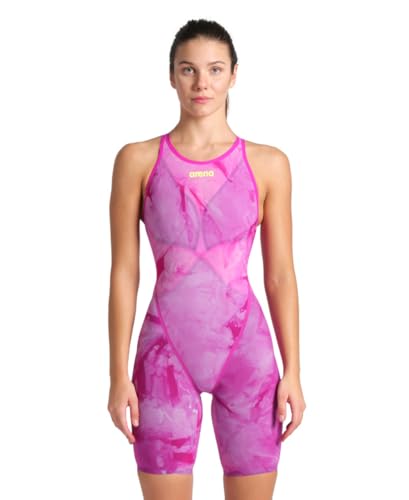 ARENA Women's Standard Open-Back Powerskin Carbon Glide Kneeskin Racing Suit, Ciclamyn Pink