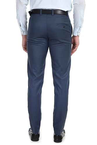 Image of Men's Stretchable Solid Plain Formal Trousers - Regular Fit Stylish Pants for Office & Party, Fashionable Dress Trousers for Men