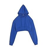 MATERIAL: 100% Algodón Mujer Sudaderas Cortas Sudaderas Mujer Cortas Moda Otoño Invierno Mujer Sudaderas con Capucha Manga Larga Blusa Casual Adolescente Chica Tops,01,XL