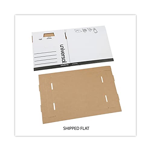 Universal 85700 Extra-Strength Storage Box W/Lid, Letter/Legal, 12 X 15 X 10, White, 12/Carton #TOP2