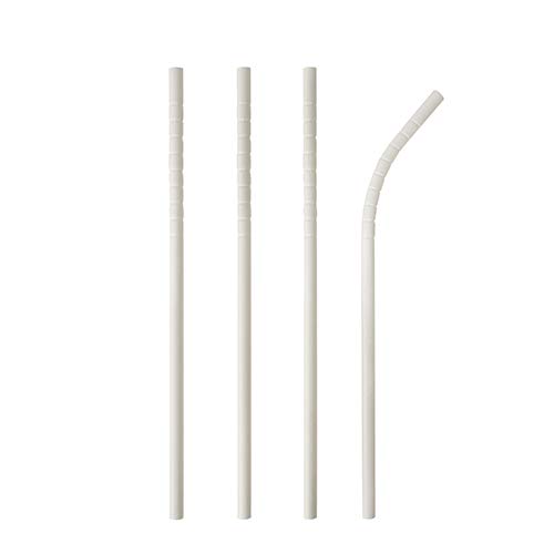 Papstar | 100 Cannucce Pure, Materiale Carta, Dimensioni Ø 6 mm · 20 cm, Colore Bianco, Flessibile, 100 Cannucce x 10 Confezioni