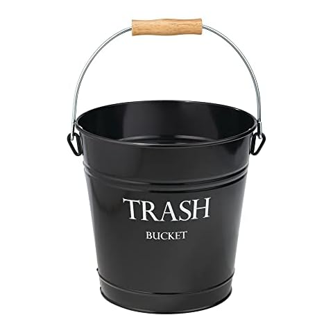 Cubo de metal estilo vintage mDesign 12,5L negro Cover