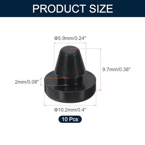 Image of UXCELL 10pcs 3 /16 inch (5.9mm) Button Hole Plugs - Snap-in Locking, Waterproof, Black