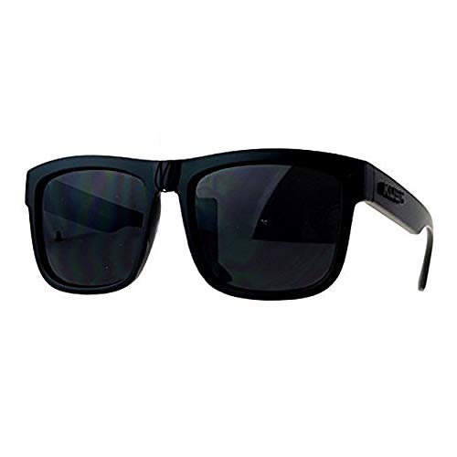 KUSH Sunglasses Classic All Black Square Frame Shades Unisex UV 400