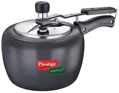 PrestigeTTK Apple Due Plus Induction Base Pressure Cooker, 2 Liters, Black
