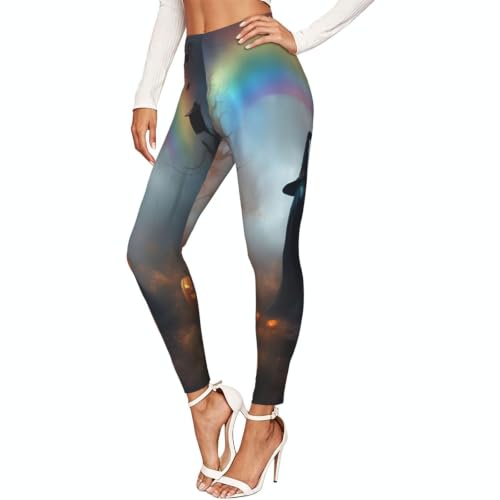 Leggings de Halloween para mujer mallas elásticas opacas de brujas y arañas