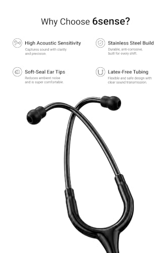 Image of Knya 6sense Stethoscope for Doctors & Residents | Tunable Diaphragm | Dual-Head Chest Piece for Adult & Pediatric Use | Lightweight Stainless Steel | Latex-Free Tubing | Soft-Seal Ear Tips | Premium Gift Box | for Medical Students (Rainbow)