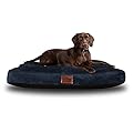 Slumberdown Dog Bed Large Washable - Raised Anti Anxiety Calming Cat/Dog Beds, Orthopaedic Dog Crate Mattress for Medium/Large/XL Pet & Adults - Anti Slip Human Dog Bed, Soft Removable Cover, Navy