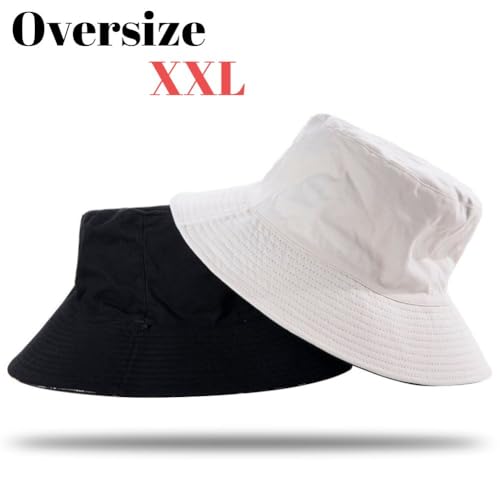 Image of Oversize XXL Bucket Hat Reversible Extra Large Sun Hat Big Head Wide Brim Fishing Hat for Men Women
