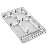 SHOWERORO Bandeja De Para Platos Acero Inoxidable Plato Compartimentos Para Comedor Escolar