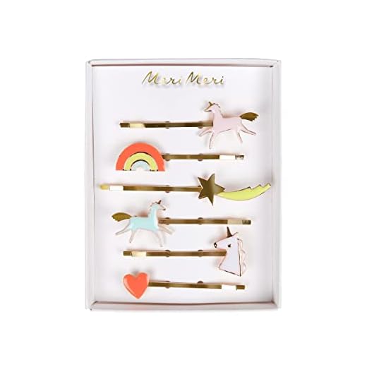 Meri Meri,Unicorn Enamel Hairclips,Unicorn Enamel Hair Slides Jewellery Gilt Brass Gold Tone neon Detail