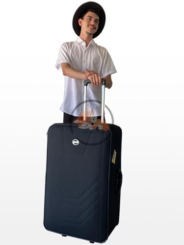 KIT CONJUNTO JOGO 2 MALAS VIAGEM VILLAGE - MÉDIA E GRANDE Cor:Preto