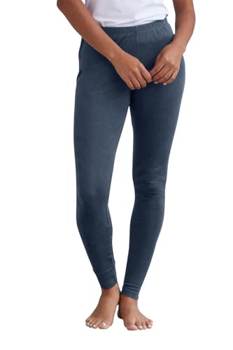 Fair Indigo Women's 100% Organic Pima Cotton Leggings Pants - Ankle Length - 26