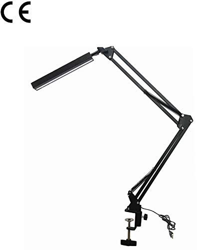 Lampe Architecte Pliable, Bras Pivotant en Métal, Protection des Yeux USB Lampe de Bureau à LED avec Clamp, 3 Niveaux de Luminosité Ajustable, Contrôle Tactile, Lampe de Bureau Dimmable LED