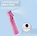 VIGOR PATH Continuous Spray Bottle for Hair – Fine Mist Mister for Hairstyling, Cleaning, Plants, Pets, Barbers, Salons, and Essential Oil Applications (300ml/10 oz) Pink