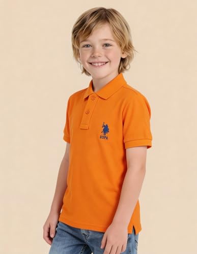 Image of U.S. Polo ASSN. Kids Polo T Shirt for Boys - 100% Cotton, Embroidered Logo, Kids Polo T Shirt for Boys
