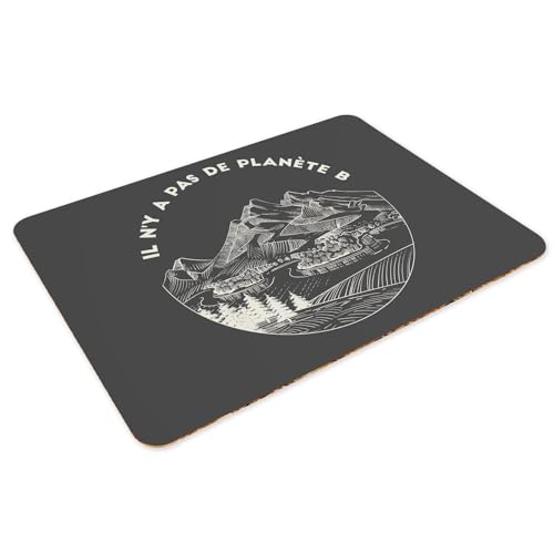 Napperons noir grand format lot de 4 sets de table en liège souple