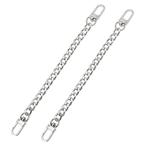 PENTA ANGEL Bag Strap Extender 2Pcs 7.9 Inch Short Purse Chain Strap Replacement for Shoulder Cross Body Bag Handbag Crafts (20 cm Silver)