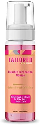 Tailored Beauty Curl Enhancing Cream - Natural Curling and Defining Creme - Herbal Moisturizing Styler for Curly Hair - Curl Styling Mousse with Aloe Vera and Hibiscus Oil