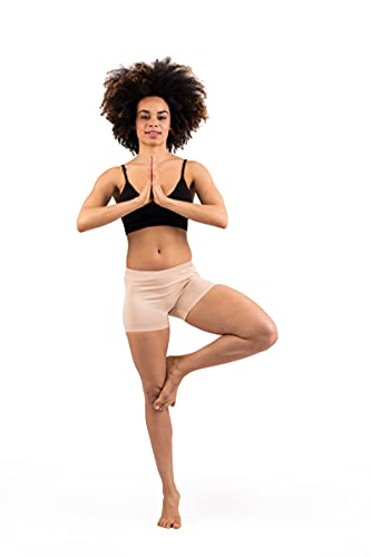Sevim Women's 3 Pack Comfortable Cotton Bike Yoga Boxer Brief Boyshort Black White Beige Small #TOP2