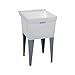 Mustee 19F Utilatub Laundry Tub Floor Mount, 24-Inch x 20-Inch, White