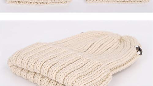 Raccoon Fur Hat Large Double Pom Pom Ball Knit Beanie Winter Ski Cap Bobble (Black) #TOP5