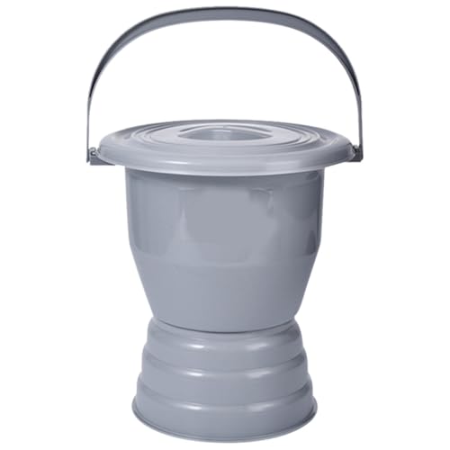 Pot de chambre en plastique avec couvercle et poignée pour toute la famille