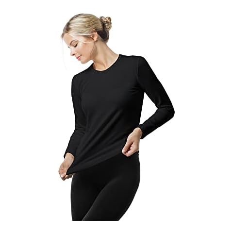 Relaxsan Zero 3620 (Black, S) Women's Long Sleeve Thermal Round-Neck Sweater in Merino Wool Cover