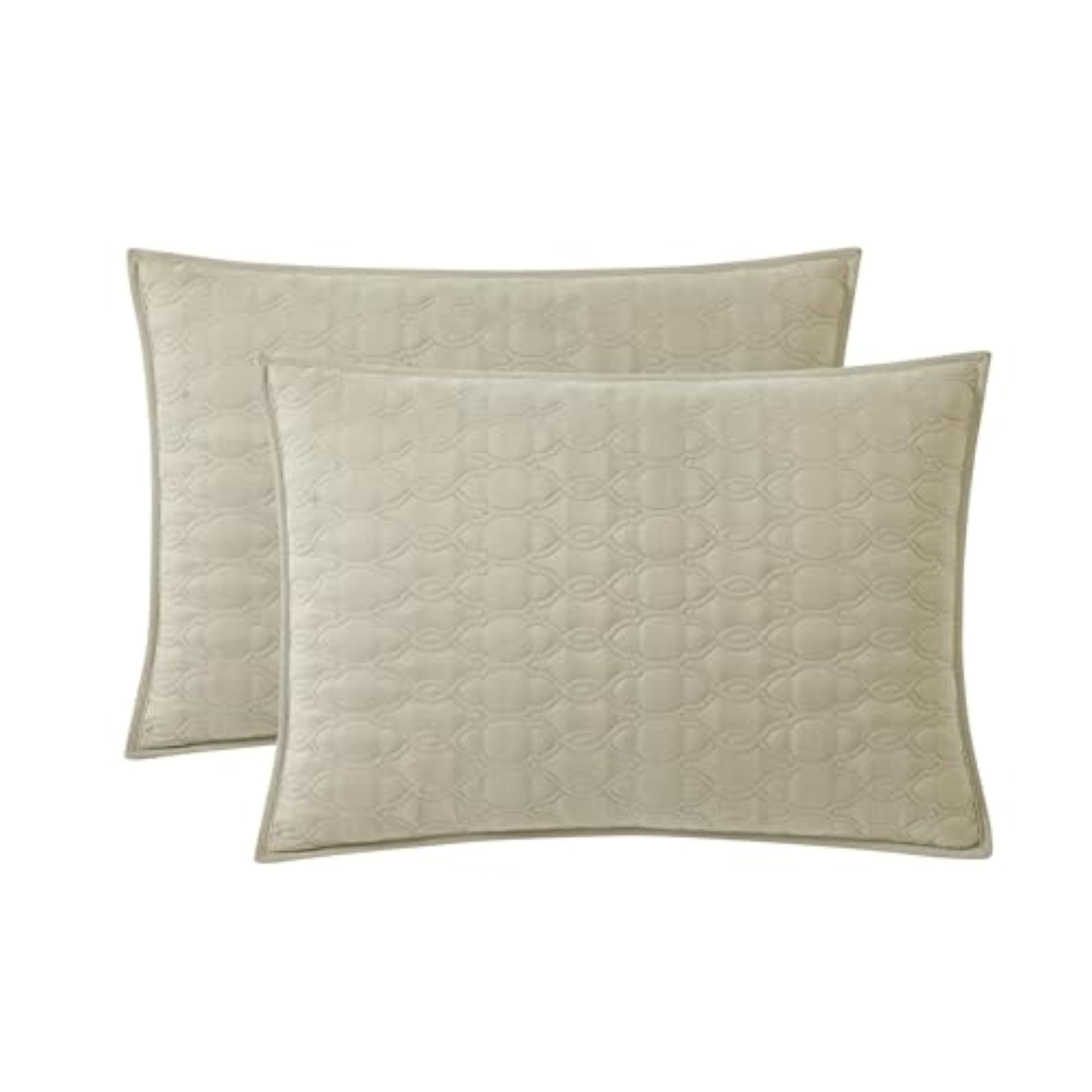 3pc Queen Size Embroidery Quilt Set, Beige