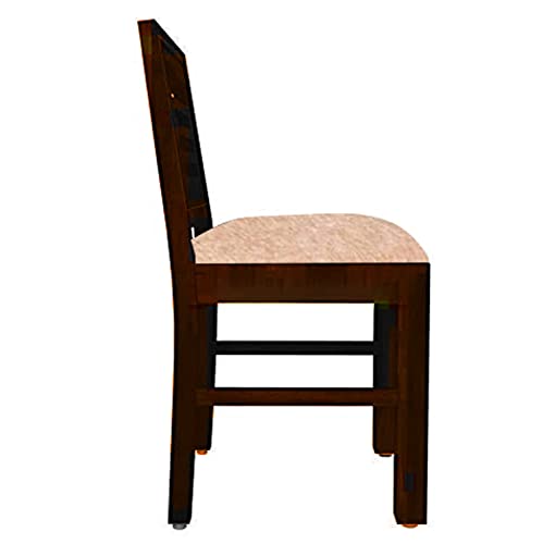 Image of VK Furniture Sheesham Wooden Dining Chair Set of 2 for Home & Restaurant | Solid Wood Dining & Study Chair for Living Room Office | Comfortable Cushioned Seat (Brown, Set of 2)