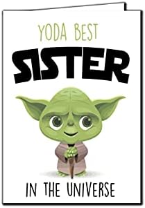 YODA Best Sister Greeting Comedy Rude Funny Humour Birthday Card Star Wars C808