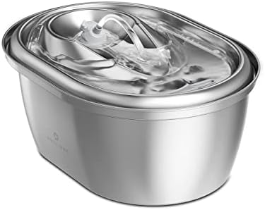 PETLIBRO Cat Water Fountain Stainless Steel, 2L & 3L Pet Water Fountain for Cats Inside, Food-Grade Dog Water Fountain, Cat Water Dispenser with Adjustable Water Flow for Cats & Dogs