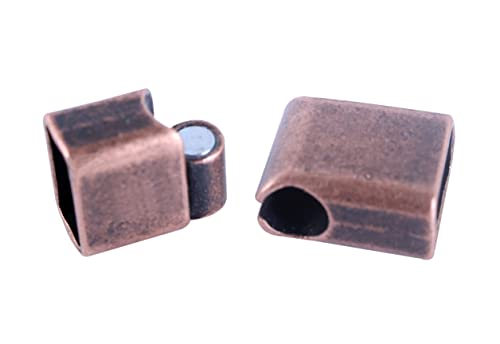 Konmay Magnetic Jewelry Bracelet Clasps, 10 Sets 12.0X6.0Mm Antique Copper Flat Closure Magnetic End Caps For Leather Bracelet Making #TOP1