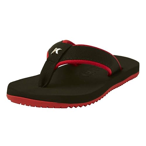 Chinelo Kenner Kivah Cushy Juvenil Preto e Vermelho 27-28