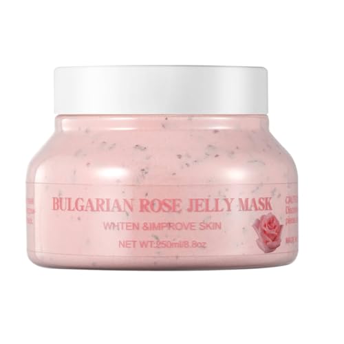 Britains Beauty Ultimate Jelly Masks - 10 Varieties for All Skin Types: Brightening, Hydration, Anti-Aging, Acne Treatment, Natural Ingredients, 250ml Each (Bulgarian Rose Jelly Mask)