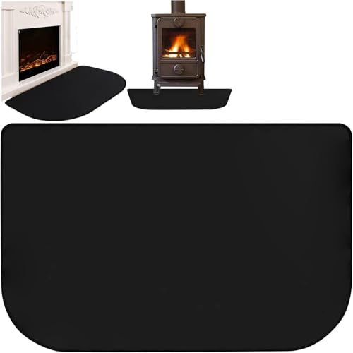 Tappetino ignifugo per camino, 106 x 61 cm, semicircolare, protezione dalle scintille