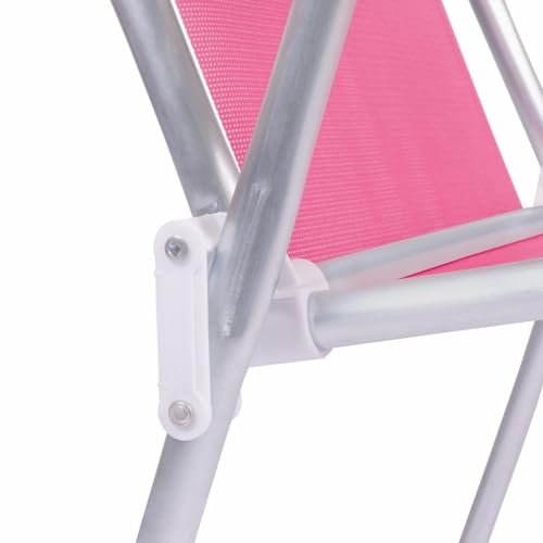 Kit 3 Cadeira Alta Sannet Em Alumínio Para Praia Camping Piscina Jardim Rosa - Mor