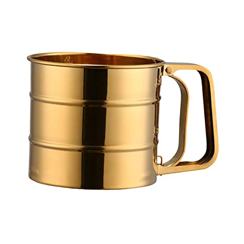 Duiaynke Tamis à farine pour la cuisson de la farine, gadget de cuisine, tamis à sucre, tamis de cuisson manuel (doré)