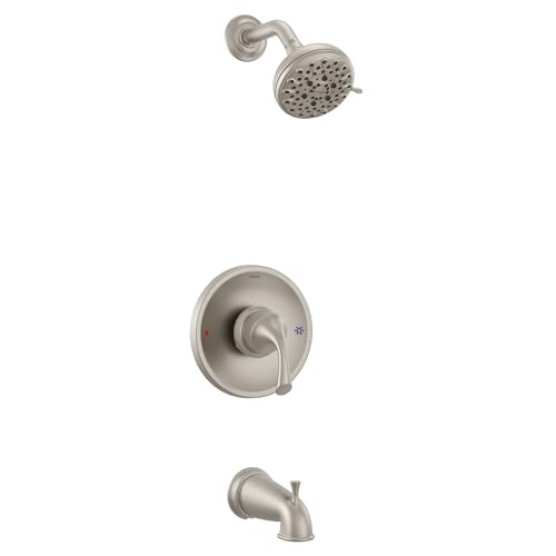 Mitigeur de douche Idora Moen en nickel brossé anti-traces avec valve - 4