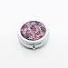All Flowers Bloom Together Pill Box Purse Pocket Small Round Silver Pill Case Decorative Box Metal Medicine Vitamin Pill Organizer Portable Unique Gift