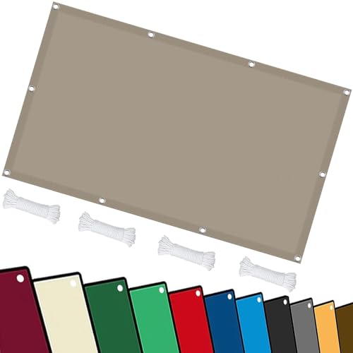 Voile d'ombrage imperméable taupe 0.7x4.2 m avec cordons - 2