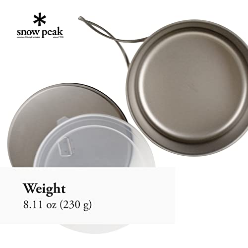 Snow Peak Titanium Cook & Save - Large Pot With Titanium & Plastic Lid - 2-Liter Capacity - 8.11 Oz #TOP5