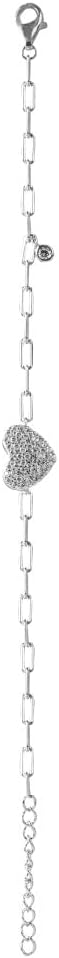 MISS JO 92.5 Sterling Silver | A Romantic Heart Shaped Bracelet in a Beautiful Link Silver Chain | Gifts of Love For Women