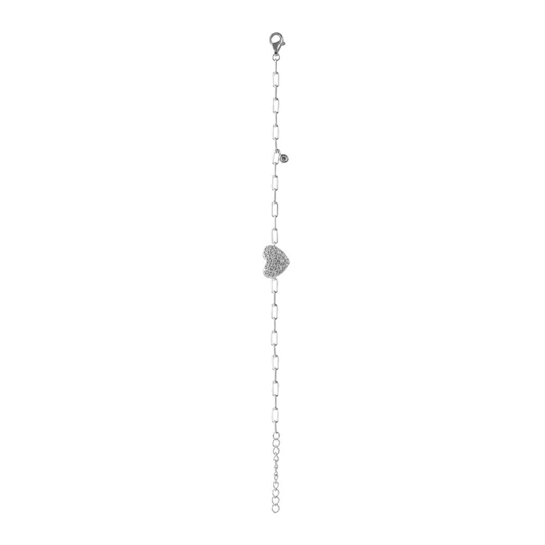 MISS JO 92.5 Sterling Silver | A Romantic Heart Shaped Bracelet in a Beautiful Link Silver Chain | Gifts of Love For Women