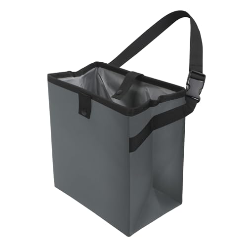 Image of Homelove Car Trash Can, Leak-Proof Waterproof Trash Bin Collapsible Portable Auto Garbage Bag Large Capacity Trashcan Storage Bag Multipurpose Car Organizer Hanging (Gray)