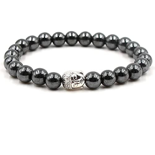 Bracelet de perles de pierre pour hommes réglable contre l'inconfort