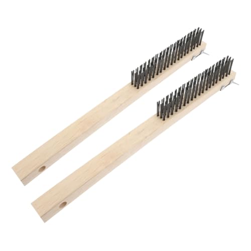 FELTECHELECTR 2pcs Pizza Oven Brush with Wooden Handle Heat Resistant Grill for Pizza Stone and Oven Maintenance Ergonomic Design for Easy Use