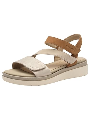Sandales plates Tamaris Comfort en cuir souple avec une bride réglable pour femme