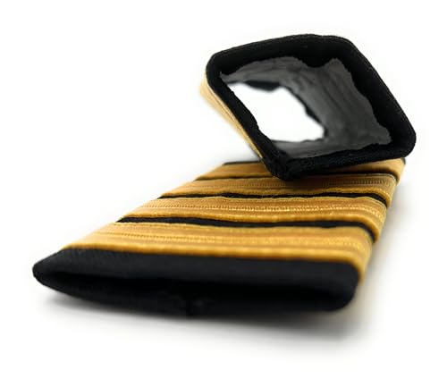 Uniform Store London Pilot Captain, Gold Strips Epaulettes, Pilot Airline, Merchant Marine First Officer 4 Bars R103